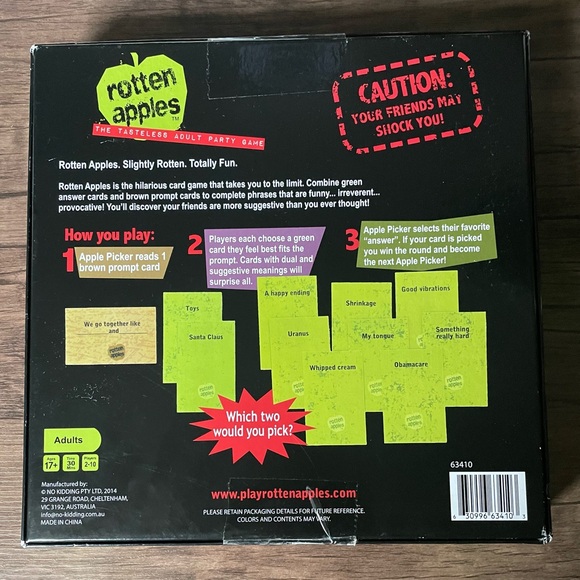 Rotten Apples The Tasteless Adult Board Game - Picture 3 of 3